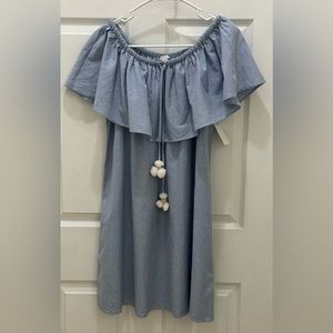 SAKS FITH AVENUE WOMENS OFF Shoulder chambray dress SIZE S NWT c2